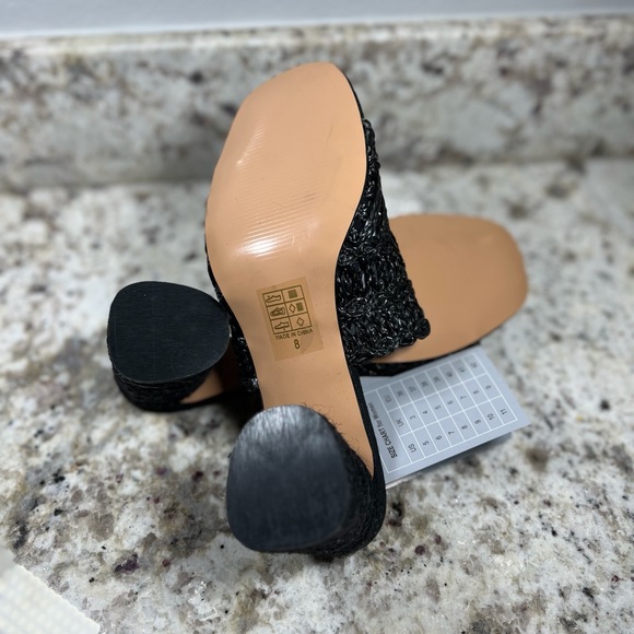 Samilor Chunky Block Heel Sandals Open Toe Basketweave Size 8 NEW - Picture 7 of 7